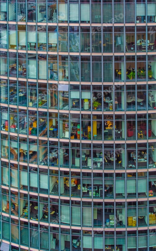 Preview: Hundreds Of People Are Working In Many Offices Situated In Steel And Glass Skyscraper In Berlin.