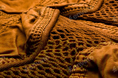 Preview: Clothing Items Washed Cotton Fabric Texture With Seams, Clasps, Buttons And Rivets, Macro, Close-Up