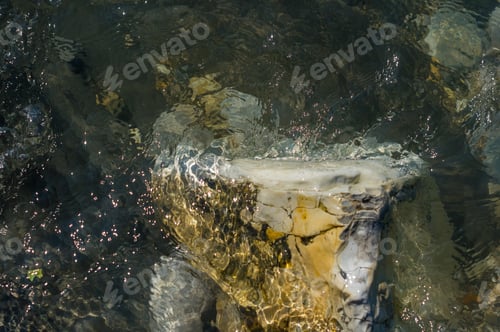 Preview: Pebble Stones On The Sea Beach, The Rolling Waves Of The Sea With Foam