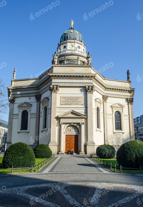 Preview: Detail View Of Deutscher Dom - New Church Situated On Gendermenmarkt In Berlin.