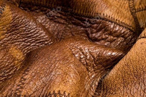 Preview: Old Vintage Genuine Soft Brown Leather Texture Background, Top Layer With Pores And Scratches