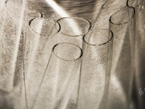 Preview: Black And White Abstract Underwater Composition With Bubbles, Tubes, Lines And Light