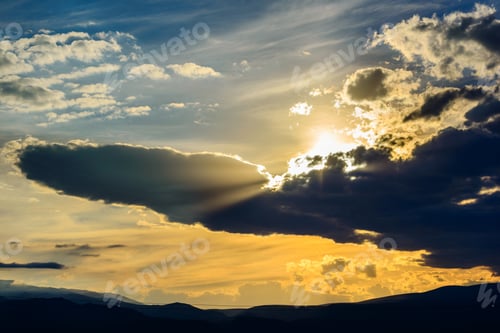 Preview: Clouds Floating Across The Sky At Sunset