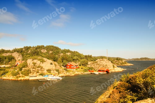 Preview: Norway Fishing Village - Skjernoy Island In The Region Of Vest-Agder. Filtered Color Style.