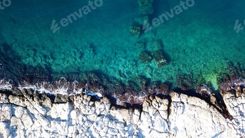 Preview: Aerial Drone Photo Of Turquoise And Emerald Clear Water Seascape