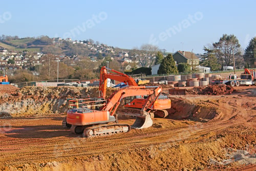 Preview: Diggers On A Construction Site