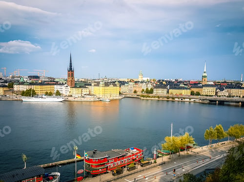 Preview: Shot Of Stockholm Sweden Skyline Showing Traditional City Centre Building