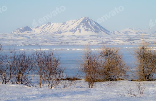 Preview: Views Around Myvatn Lake Iceland, Northern Europe In Winter With Snow And Ice