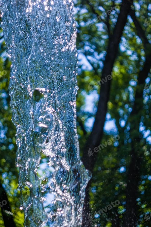 Preview: Transparent Falling Water Vertical Flows, Close Up