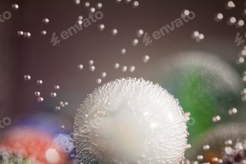 Preview: Abstract Underwater Composition With Colorful Glass Balls, Bubbles And Light