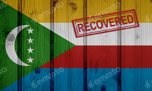 Preview: Flag Of Comoros That Survived Or Recovered From The Infections Of Corona Virus Epidemic Or