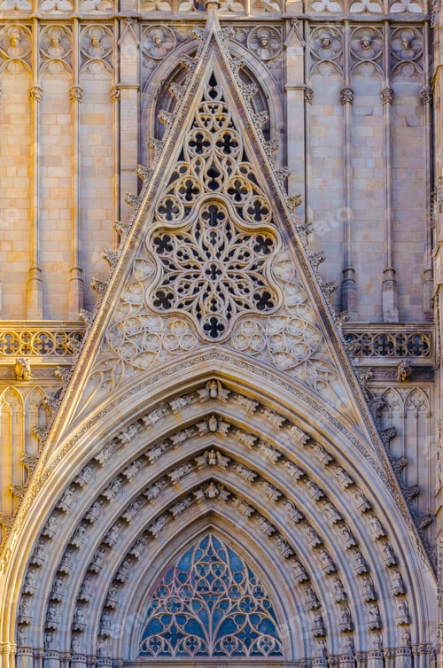 Preview: Detail Of The Main Gate To The Cathedral Of Barcelona