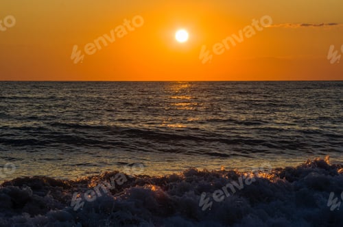 Preview: Amazing Sea Sunset, The Sun, Waves, Clouds