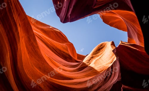 Preview: Picturesque Underground Cave. Lower Canyon Antelope And Blue Sky