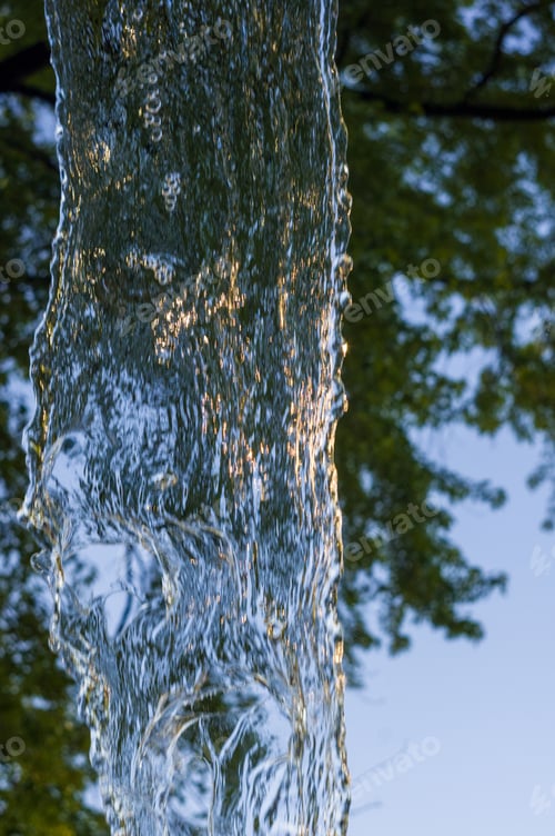 Preview: Transparent Falling Water Vertical Flows, Close Up
