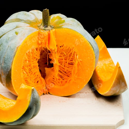 Preview: Sliced Pumpkin With Dark Background