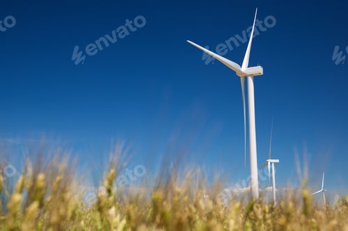 Preview: Wind Turbines For Electric Power Production, Zaragoza Province, Aragon In Spain.