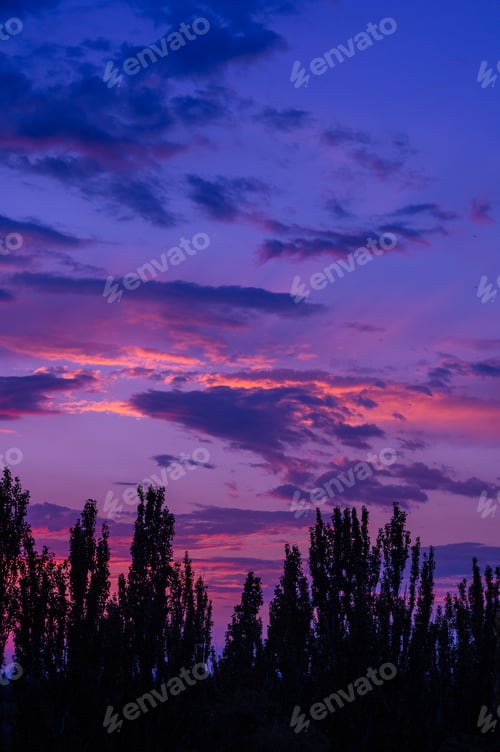Preview: Landscape With Dramatic Light - Beautiful Golden Sunset With Saturated Sky And Clouds.