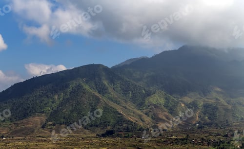 Preview: Background Mountains Wallpaper Landscape Rock Blue Sky White Clouds