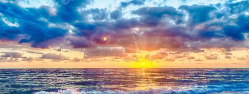 Preview: Sunset On The Mediterranean Sea With A Scenic Cloudy Sky, Italy