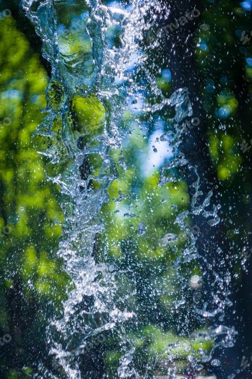 Preview: Transparent Falling Water Vertical Flows, Close Up