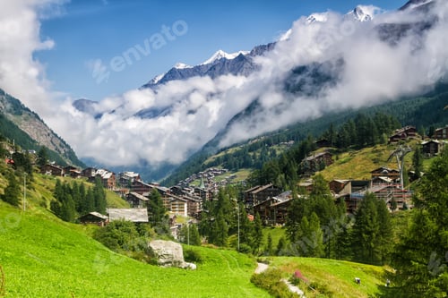 Preview: Famous Swiss City Zermatt In The Valley Near The Swiss-Italian Border Center Of Alpine Sports