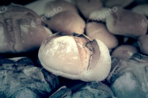 Preview: Artisan Bread, Detail Of Baked Bread On The Street