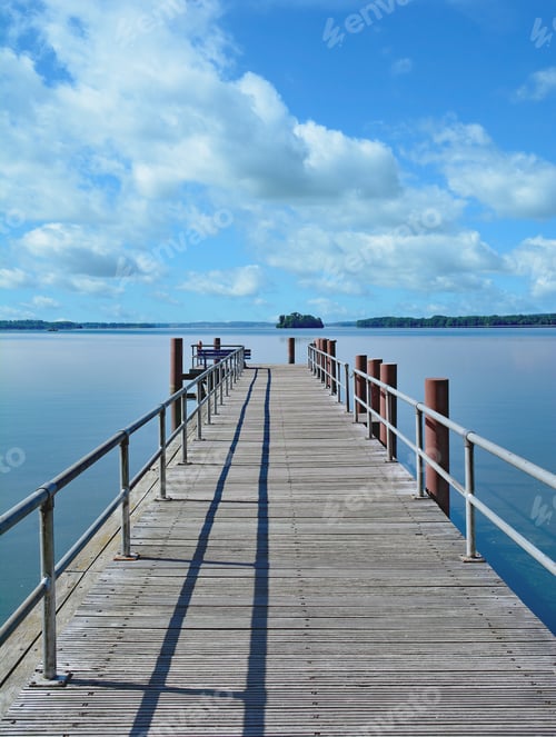 Preview: Jetty At Lake Grosser Ploener See In Ploen,Holstein Switzerland,Germany