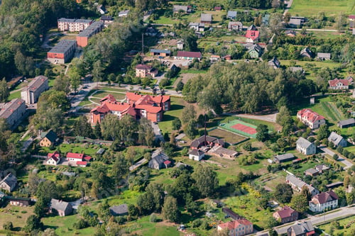 Preview: Aerial View Over The Mazsalaca Town, (Latvia)