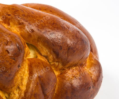 Preview: Chunks Large Braided Loaf On White Background