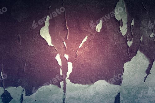 Preview: Peeling Red Wall, Detail Of An Abandoned And Crumbling Wall