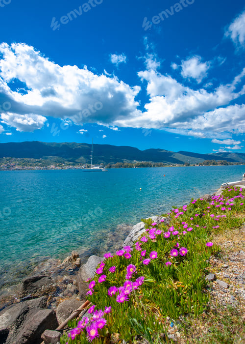 Preview: Beautiful View Of The Canal Between Galatas And Poros Island In Greece