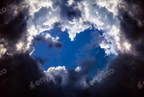 Preview: Dramatic Cloudscape Background With A Blue Sky