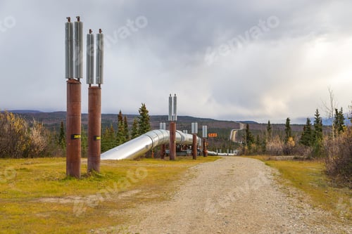 Preview: The Trans-Alaska Pipeline In Fall. Richardson Highway. Alaska.