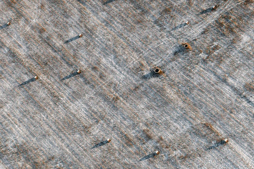 Preview: Aerial View Over The Rural Fields In Winter Time