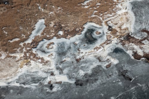 Preview: Aerial View Over The Icy Coast Of Riga Gulf