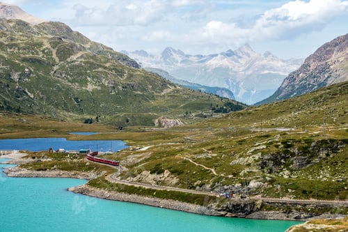 Preview: Mountain Landscape Of The Bernina Mountain Range In Switzerland