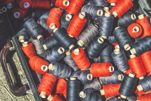 Preview: Pile Of Large Thread Spools, Close Up