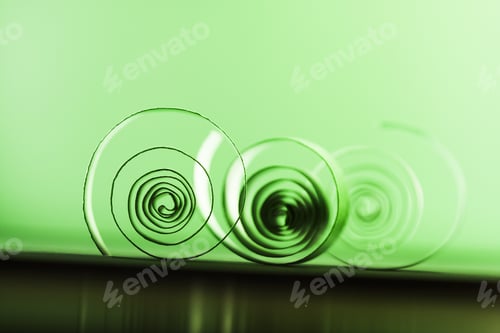 Preview: Macro, Abstract, Background Picture Of Green Paper Spirals On Paper Background