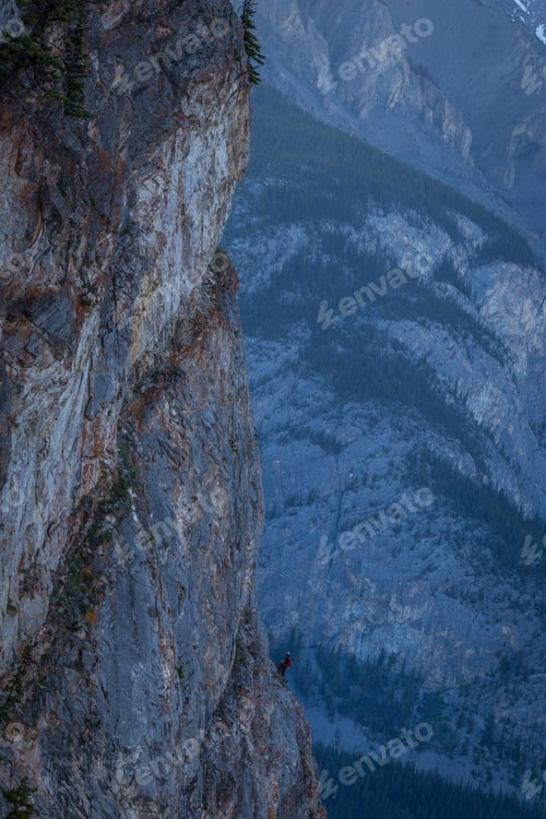 Preview: Climber On A Side Of Tunnel Mountain, Banff