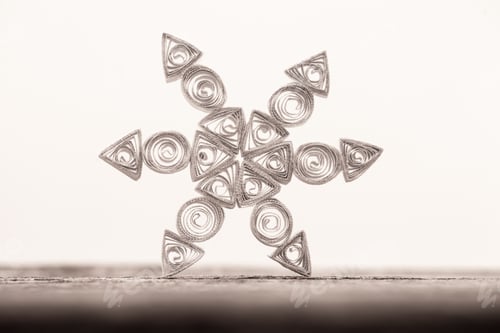 Preview: Paper Snowflakes Made With Quilling Technique - Macro Details