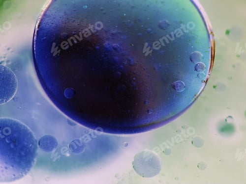 Preview: Abstract, Colorful Composition With Oil, Water And Ink