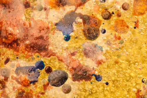 Preview: Abstract Composition With Mix Of Oil, Water And Colorful Ink. Pollution Concept