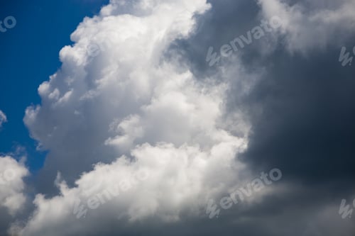 Preview: Beautiful, Fluffy, White And Grey Clouds And Blue Sky