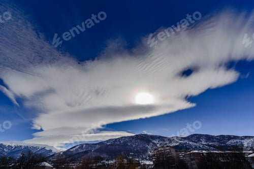 Preview: Mountain Landscape With Beautiful Cloudy Blue Sky, Pambak Range, Armenia