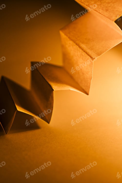 Preview: Macro, Abstract, Background Picture Of A Orange Zig-Zag Paper On Paper Background