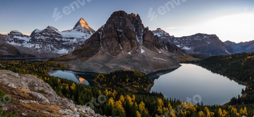 Preview: Mount Assiniboine At Sunset In Larch Season Fom Nub Peak