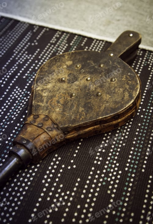 Preview: Old Wooden Bellows, Object Detail To Give Air