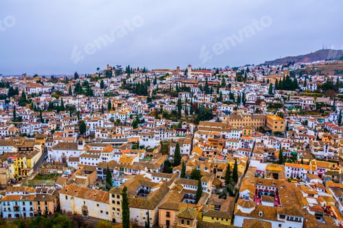 Preview: Granada, Aerial Panoramic View Of Old Albaicin District From Alhambra