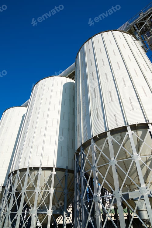 Preview: Metal Tanks In A Farm, Zaragoza Province, Aragon In Spain.
